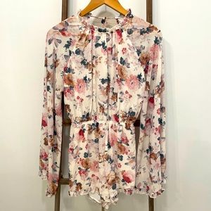 Multicolored Floral Long Sleeve Romper